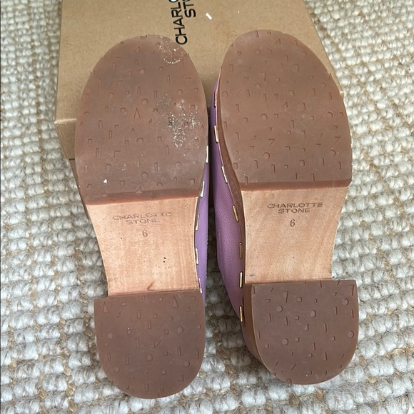 Charlotte Stone Purple Mules with Wooden Sole - Picture 10 of 11